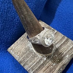 Elegant large stone Vanna K “diamonique“ ring.